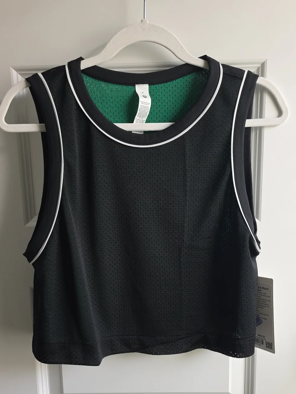 Lululemon Green & Black Double Layer Mesh Tank & Shorts Set Medium G239